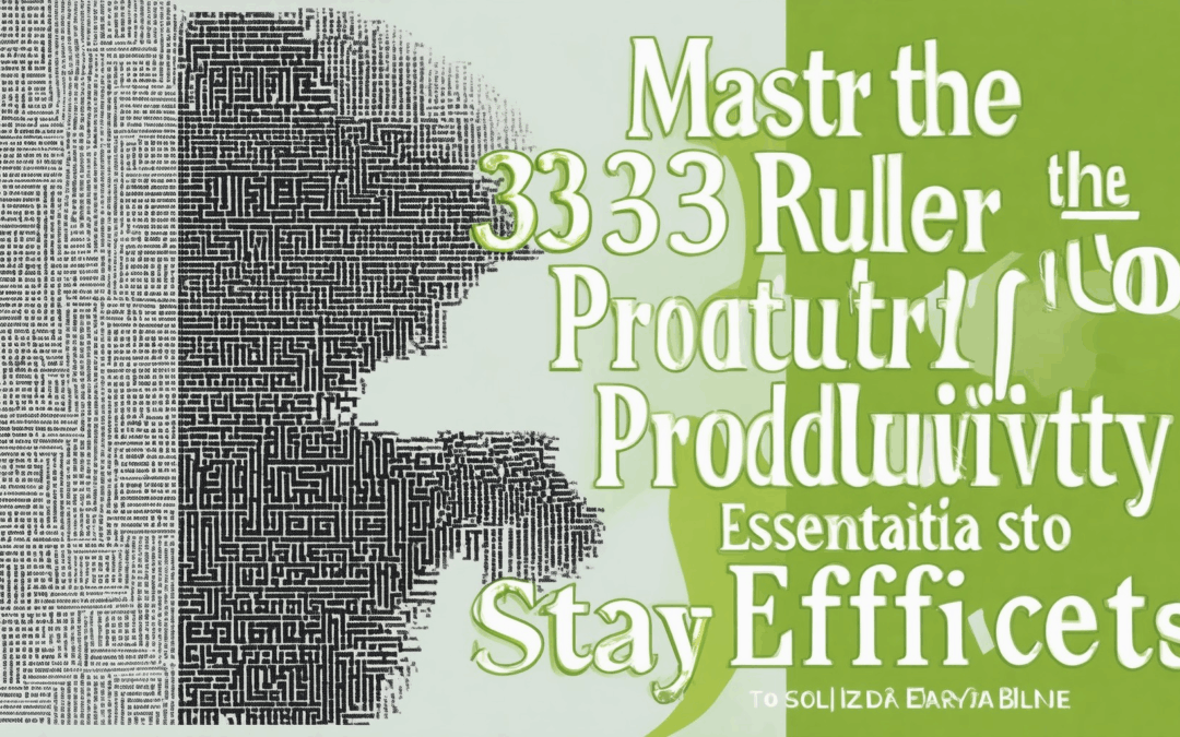 Master the 333 Rule for Natural Productivity Boost: Essential Strategies to Stay Efficient