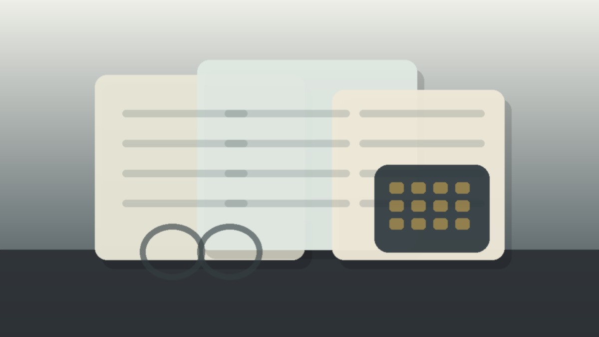 A clean workspace showing organized financial ledgers and calculators.